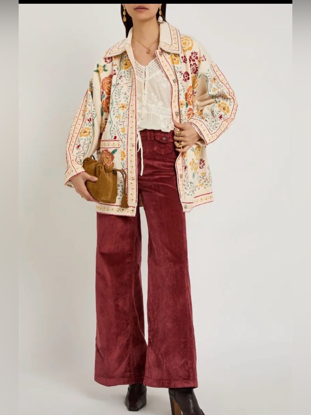 FREE PEOPLE x We The Free Kellee High-Rise Cord Palazzo Pants size  26